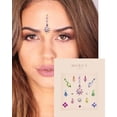 thumbnail image 1 of Floral Colour Bindi âœ® Crystal Indian Bindi Face Jewels Gold Multi Packet, 1 of 4