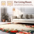 thumbnail image 2 of ODIKA 5'x7' Machine Washable Non-Slip Area Rug, Adoration Blossom Array with Radiant Inspired Motifs and Curving Petals High Traffic Rug, Red, 169596, 2 of 7