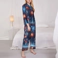thumbnail image 3 of Fotbe Fireworks1 Pattern Long Sleeve Pajama Set for Women,Sleepwear Set,2-piece Loungewear Set,Soft PJs Comfy Nightwear with Pockets -X-Large, 3 of 7