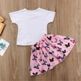 thumbnail image 4 of CNKOO 2PCS Bébé Filles Enfants T-shirt Tops + Jupes Mini-Robe Tenues d'Été Ensemble Blanc 3-4 Ans, 4 of 7