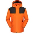 thumbnail image 1 of LSLJS Hommes et Femmes Peuvent Porter Veste à Capuche en Peluche Couleur Contrastée Extérieure et Chaude (Orange, TTG), 1 of 4