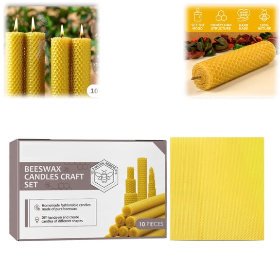 Beeswax Taper Candles in Yellow,for Room Dinner Decor Study Housewarming Gift