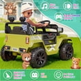 thumbnail image 4 of Funcid 12 Volt Ride on Truck, Ride on Toys for Toddlers with Remote Control, Electric Cars, Ride on Cars w/ 3-point Safety Belts, Built-in Music, Bright LED Headlights, Spring Suspension, Green, 4 of 7