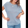 thumbnail image 3 of Top de Crochet con Cuello Redondo y Corta para Mujer, Azul , Talla S, 3 of 8