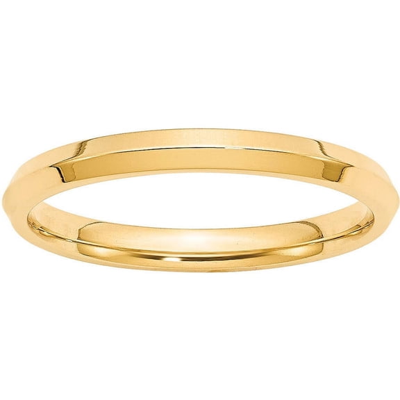 Primal Gold 10 Karat Yellow Gold 2.5mm Knife Edge Comfort Fit Band Size 10