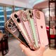 thumbnail image 2 of Funda de teléfono de lujo para iPhone 14, 11, 12, 13 Pro Max, X, XR, XS Max, 7, 8 Plus, corazón de amor galvanizado, patrón lateral lindo, funda de TPU suave, 2 of 4