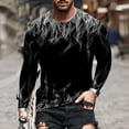 thumbnail image 3 of APEXFWDT Mens Long Sleeve Graphic Shirt Crew Neck 3D Flame Printing Hip Hop Tops Casual Pullover Shirts Blouse, 3 of 8