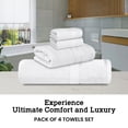 thumbnail image 2 of Casa Lino 4Pc Bath Towel Set, Hand Towels for Bathroom, Gym & Everyday Use, 100% Cotton Bath Towels, Ultra Soft & Quick Absorbent Towel Set - White, 2 of 6