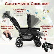 Costway Double Stroller Foldable Baby Twin Lightweight Travel Stroller Infant Pushchair Black