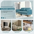 thumbnail image 5 of Costway Modern Loveseat Leathaire Fabric 2-Seat Sofa Couch w/ Side Storage Pocket Blue, 5 of 10