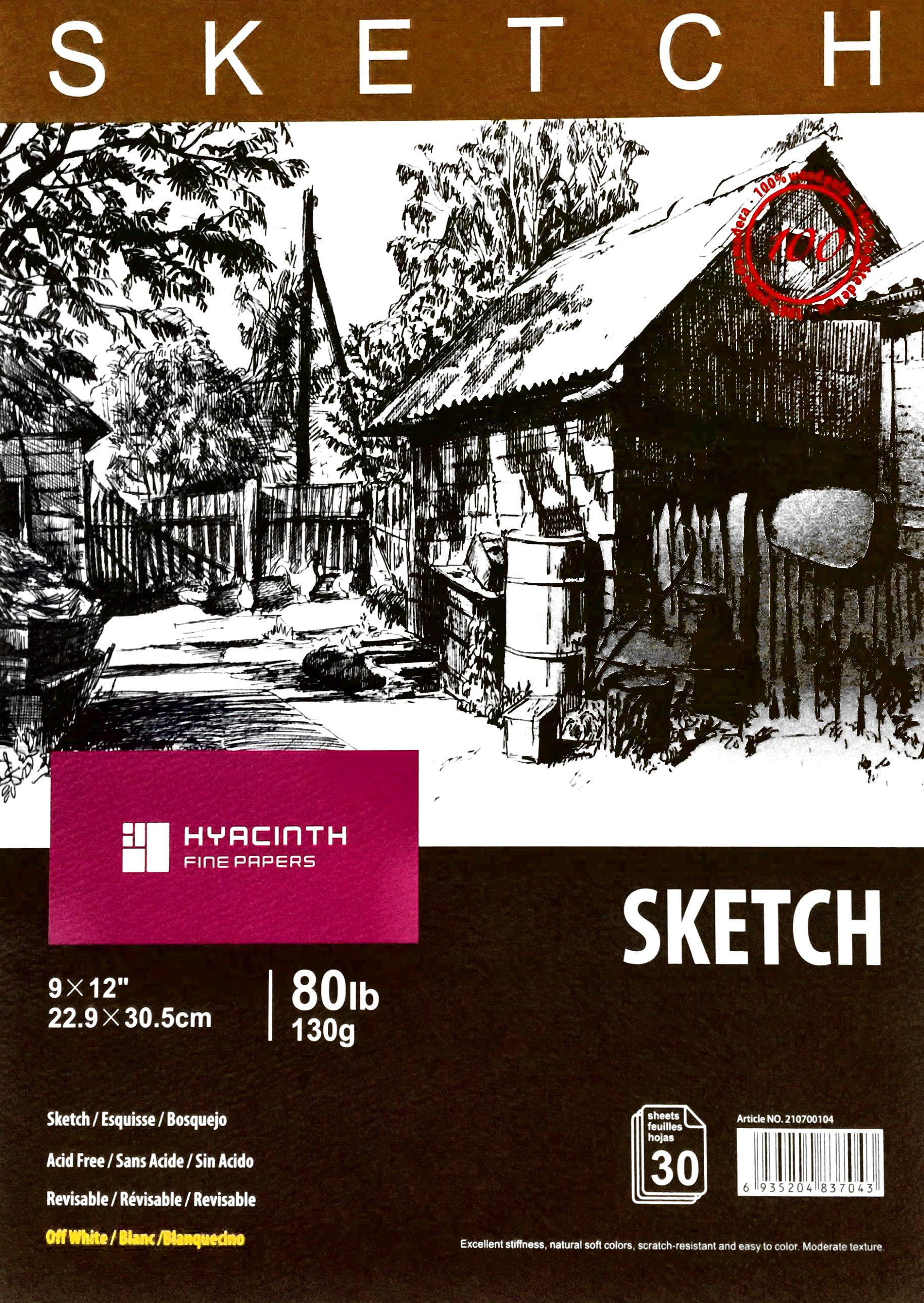 Sketch Pad 9"X12" 80 Lb / 130 Gsm 30 Sheets