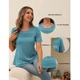 thumbnail image 7 of a.Jesdani Womens Blouses Short Sleeve Tunic Tops Pleated Casual Summer Shirts m-3x, 7 of 7