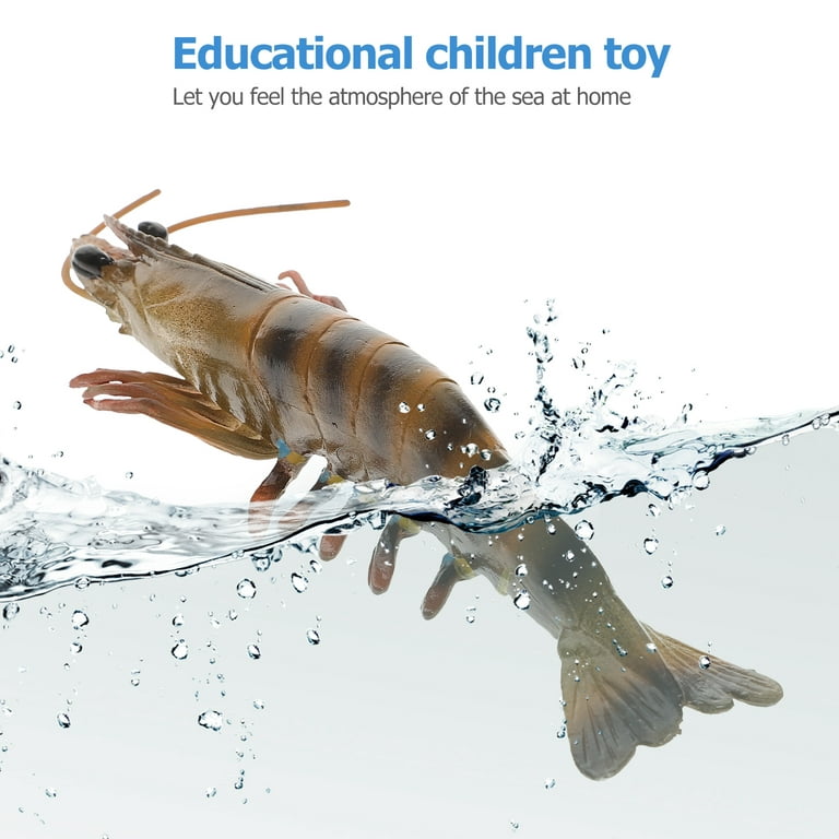 Simulation Shrimp Model Small Ocean Animal Figures Animals Toys Child Aquarium Plastic Childrens Childrens, Kids Unisex, Size: 15X4X2.5CM, Other