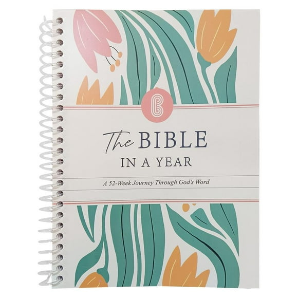 Tuplbcv The Bible In A Year Spiral Bible Journal for Women, 52-Week Faith Study Guide with Reflection Pages 1PCS