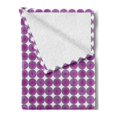 thumbnail image 2 of Abstract Soft Flannel Fleece Blanket, Repetitive Pattern of Modern Rounds with Retro Influences Quirky and Monochrome, Cozy Plush for Indoor and Outdoor Use, 50" x 60", Purple White, by Ambesonne, 2 of 5