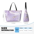 thumbnail image 4 of Balery Lavender Glitter Foil Stripes Beach Travel Bag - Water-Resistant, Large Capacity Lightweight Tote with 7 Pockets for Women and Men - Perfect for Beach, Pool, Gym, and Travel, 4 of 7