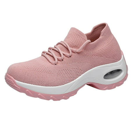 

Mzoazpie Mesh Shoes Thick Bottom Sneaker for Women Size 9 Platform Shoes Buffer Cushion Running Sneaker for Women Shoes Rocking Shoes