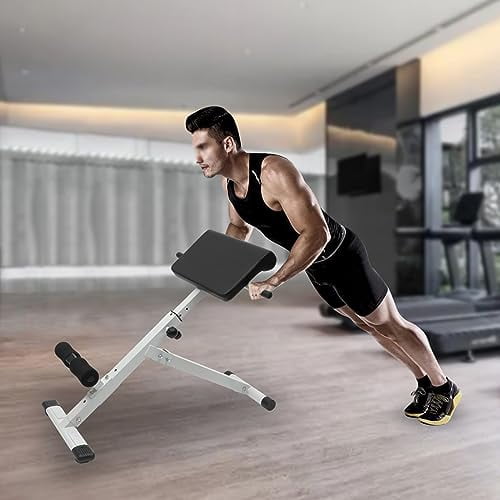 Hyperextension Bench with Adjustable Height and Back, Multi-functional Workout Bench, Back Extension Roman Chair