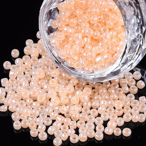 DIY Craft Beads 6/0 Ceylon Round Glass Seed Beads Bisque Size: about 4mm in diameter hole:1.5mm about 495pcs/50g