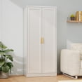 thumbnail image 2 of Metal Kitchen Pantry Cabinet, 71"H x 28"W x 14"D Pantry Cabinets with 2 Doors and 4 Adjustable Shelves for Kitchen Storage, Metal  Cabinet for Kitchen, Dining Room, Living Room -White, 2 of 8