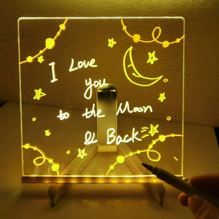 BunnyPony LED Note Board with Colors, Writing Tablet Board for