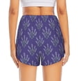 thumbnail image 3 of Picia Lavender Flowers Pattern Women's 2 in 1 Athletic Running Shorts High Waisted Workout Casual Gym Sweat Shorts with Comfy Liner Zipper Pockets-Large, 3 of 9