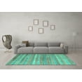thumbnail image 3 of Ahgly Company Machine Washable Indoor Rectangle Southwestern Turquoise Blue Country Area Rugs, 2' x 4', 3 of 4
