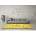 thumbnail image 3 of Ahgly Company Machine Washable Indoor Rectangle Medallion Yellow Traditional Area Rugs, 5' x 7', 3 of 4