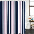 thumbnail image 3 of Navy Blue Pink Striped Waterproof Fabric Shower Curtain,Modern Minimalist Ombre Lines Waterproof Fabric Shower Curtain for Bathroom Curtains Bathtubs Hotel Shower Curtains with 12 Hooks Stall 54x78in, 3 of 8