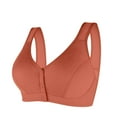 thumbnail image 3 of Women's Non Steel Front Buckle Bra Everyday Bras Wireless No Underwire Lifting Support Comfy Soft Women's T Shirt Bra | TruBelle,Coffee 2XL, 3 of 4