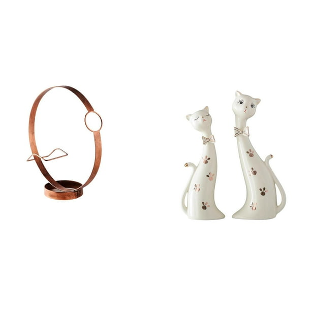 Portabotellas De Vino De Hierro, Esculturas De Pareja De Gatos, Estatuas De Animales, Regalo De Boda Para Repisa De Comedor, Adornos De Mesa Coleccionables, Organizador De Botellero De Metal,