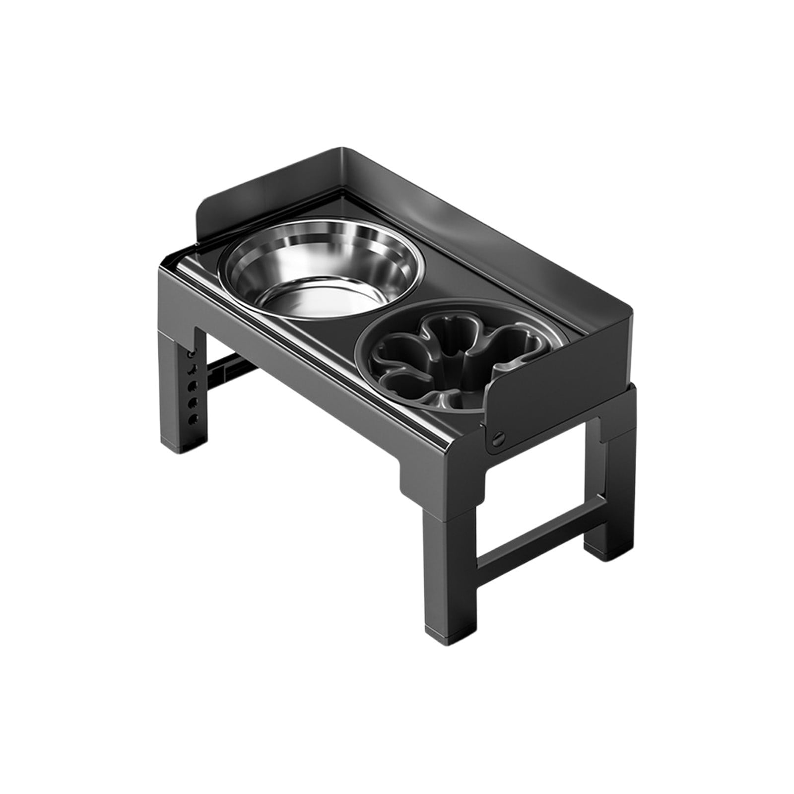 Msgweeeg Cats Bowls Pet Bowls Adjustable Height Elevated Stainless Steel Pet Bowls Neck Protecting Feeder Stand for Dogs Double Bowl Set for Food Water Includes Slow Feeder Dog Cats Bowls