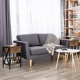 thumbnail image 4 of HomGarden Set of 2 Narrow End Table Industrial Sofa Side Table W/ Drawer, Retro Brown Finish, 4 of 11