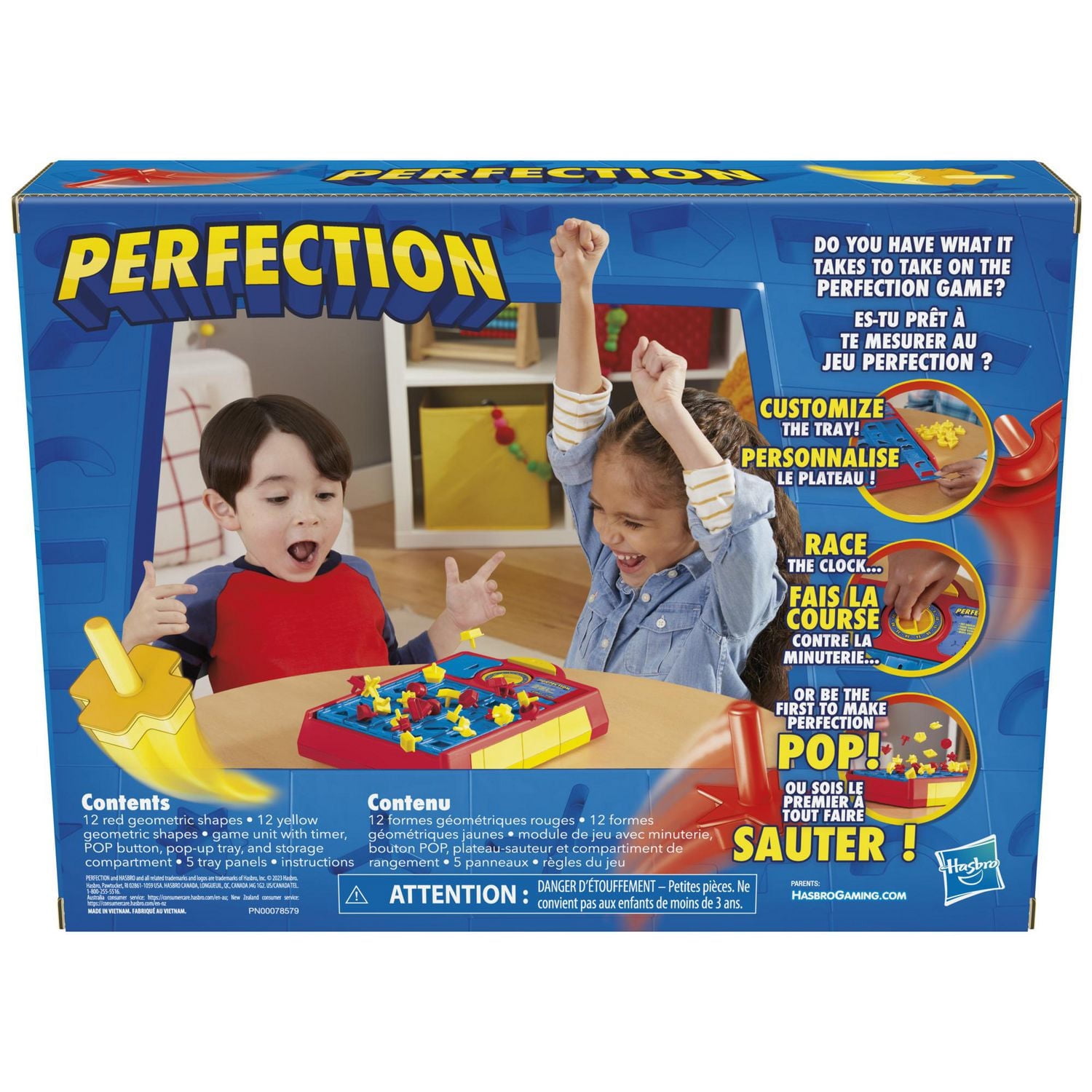 Perfection Game for Kids, Pop Up Game, Customize the Tray for Over 250 Combinations