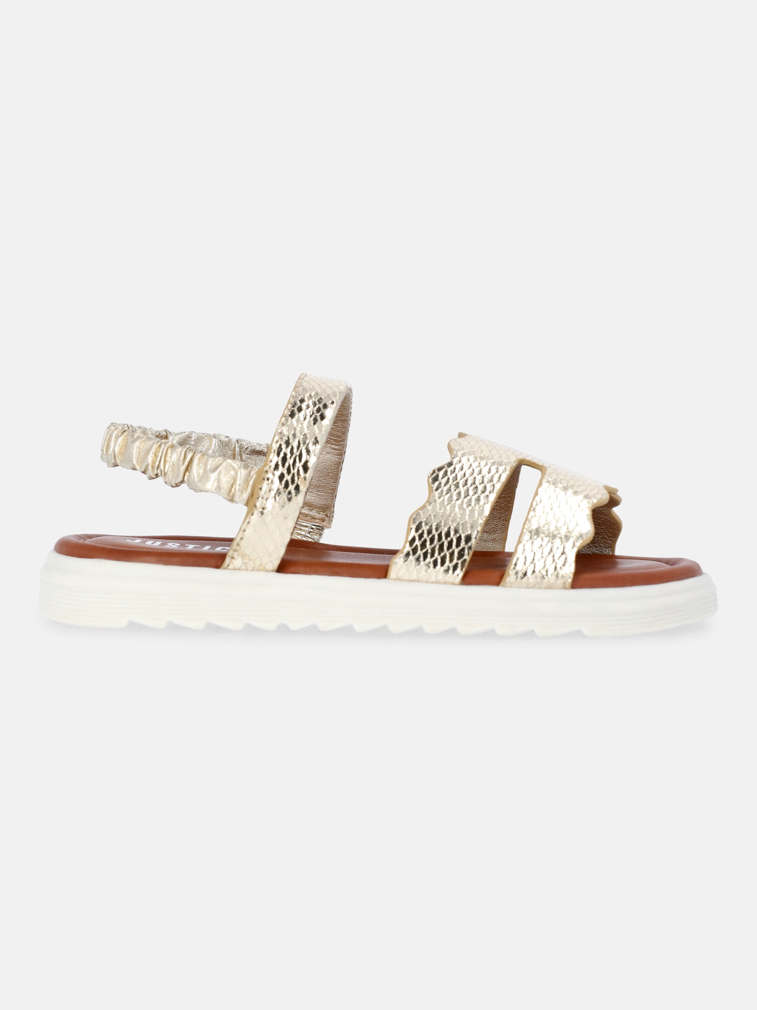 Justice Little and Big Girls Faux Leather Cut Out Sandals