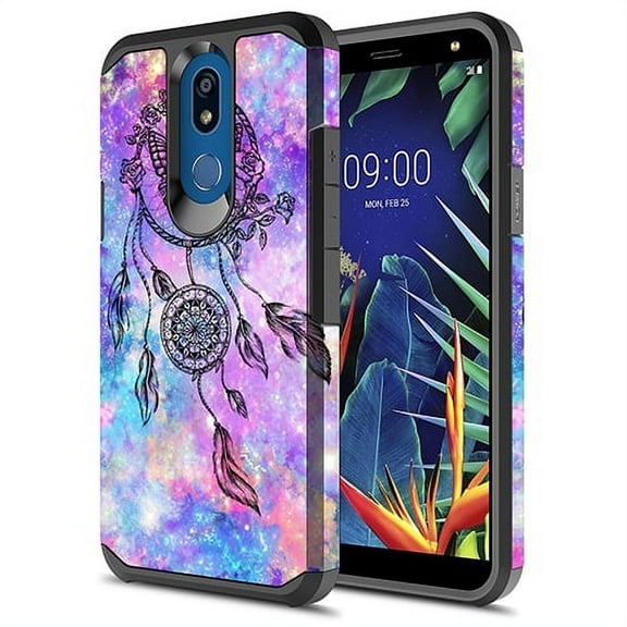 LG K40 Case,LG Solo LTE Case, LG K12 Plus Case, LG X4 2019 Case, KAESAR Hybrid Dual Layer Slim Graphic Armor Shockproof Impact Resistant Protective Cover Case for LG K40 (Dream Catcher)