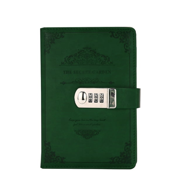 Inteprter PU Cuero Retro Vintage Notebook Contraseña Libro Planificador Oficina Privacidad Protección Papelería, Vino Rojo cartulina UN