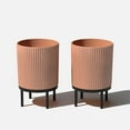 thumbnail image 1 of Veradek Demi Series Jardinière Surélevée en Plastique-Pierre de 16 Po - (Terre Cuite/noir, Lot de 2), 1 of 10