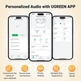 thumbnail image 3 of UGREEN T3 Pro Active Noise Cancelling Earbuds, Bluetooth 5.4 Earphone with APP Control, White, 3 of 8