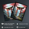 thumbnail image 3 of Torii Gate Leading to Shinto Shrine in Forest Painting Red Pink Green Blue Tranquil Sacred Grounds Landscape Artwork Framed Wall Art Print A4, 3 of 3