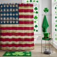 thumbnail image 5 of Shower Curtain, Independence Day Stars And Stripes Waterproof Shower Curtain Set with Hooks for Bathroom Showers,Stalls and Bathtubs,36x72In Retro USA Flag Star, 5 of 9
