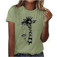 thumbnail image 2 of Nuoqisi T-Shirts pour Femmes Grande Taille à Manches Courtes, Col Rond, T-Shirt Graphique Décontracté, 2 of 6