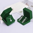 thumbnail image 3 of 2 Pieces Velvet Earring Gift Box, Small Jewelry Earring Storage Holder Display Boxes For Earring Stud Necklace, Jewelry Showcase With Stereo Display Cardboard (GREEN), 3 of 14