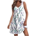 thumbnail image 2 of Amzcrzy Robes pour Femmes Décontractées à Col en V Sans Manches Robe d'Été Tendance Hawaïenne à Fleurs pour Femmes avec Poches Robe Courte Boho Plage Vacances Robe Soleil, 2 of 5