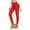 EA-Red, variant on Full Length Leggings for Women Elastic High Waisted Solid Casual Legging Velvet Warm Fall Winter Tight Pants Red S