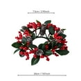 thumbnail image 3 of Christmas Candle Rings Wreath 3 Inch Center Pine Cone Red Berry Artificial Greenery Candle Holder Centerpiece for Holiday Table Mantle Decor, 3 of 6