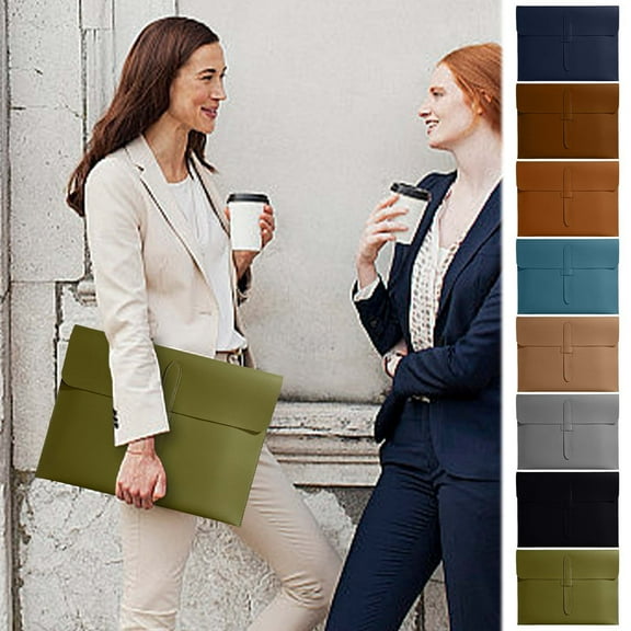 Leather Document Folder Briefcase, Professional Business Portfolio with Waterproof Exterior & Anti-deformation Design for Sesolution Storage, Ideal for Lawyers, Realtors & Office,Vsgery