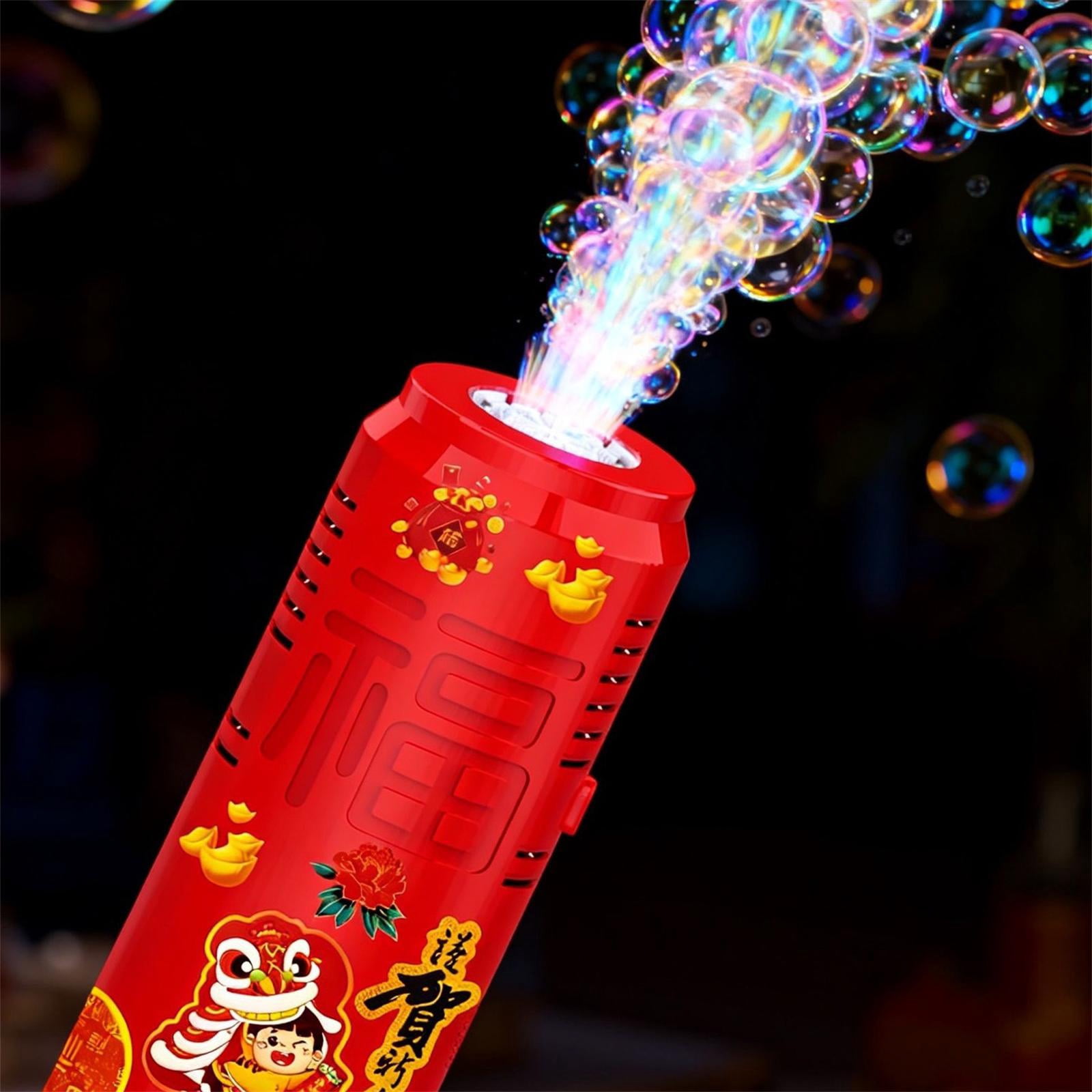 LED Light Automatic Bubble Machine, Portable Electric Bubble Blower for Wedding Christmas New Year Party Decor, Festival Atmosphere Layout with Balloons Banner Matching