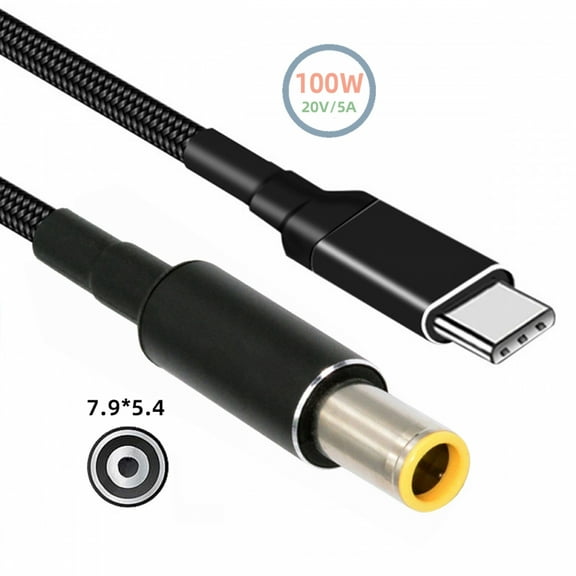 CY 100W Type C USB-C Input to 20V DC 7.9*5.4mm Output Power 20V 5A 65W PD Charge Cable compatible with Laptop