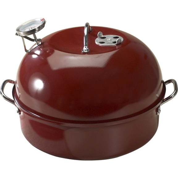Nordic Ware Aluminized Steel Kettle Smoker 12.38 in. Red